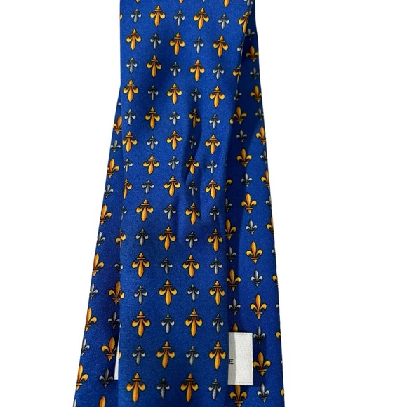 Firenze Men’s Fleur-De-Lis 100% Silk Italian Tie - Picture 4 of 6